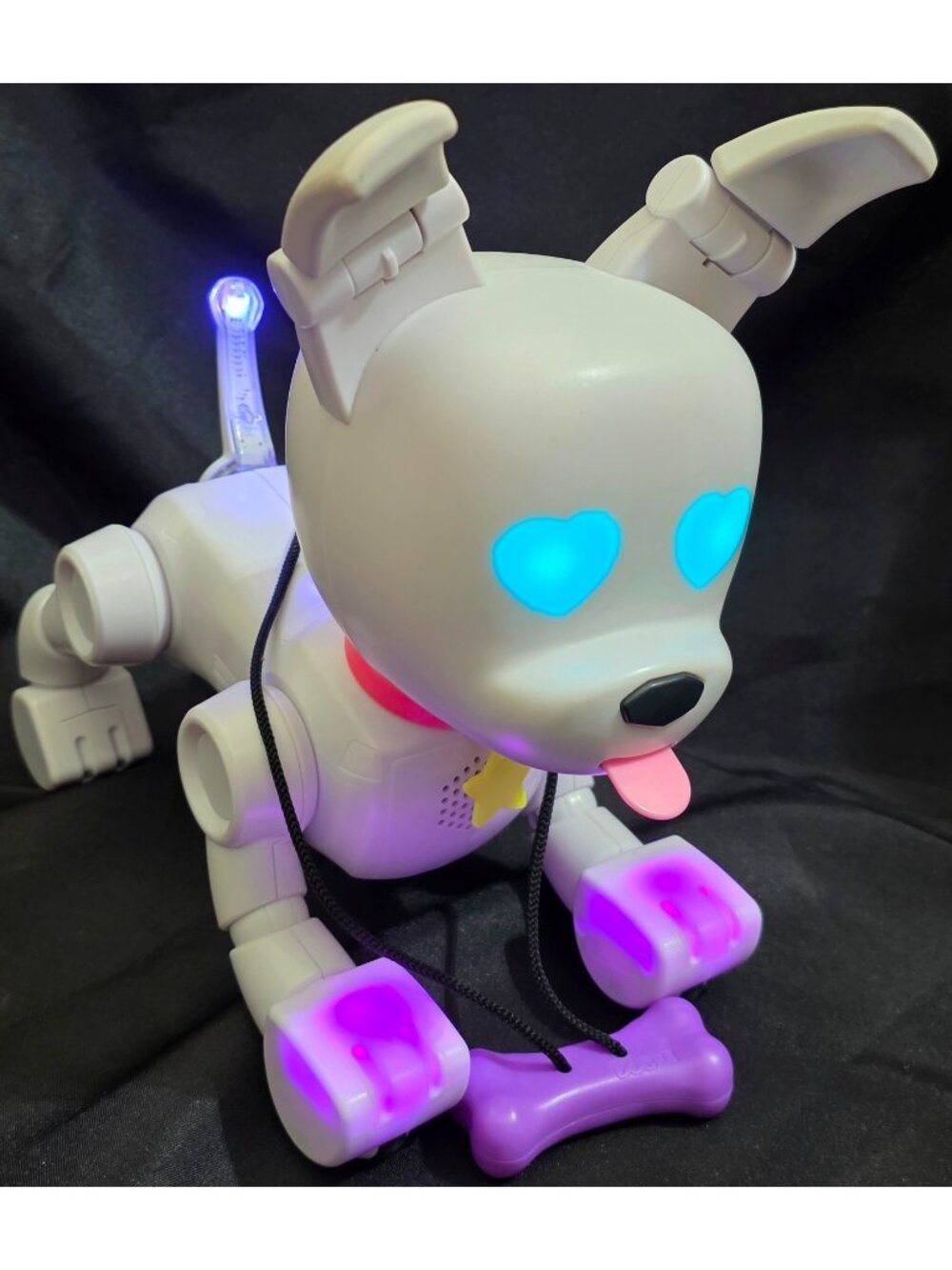 Dog-E MINTiD Interactive TOY ROBOT DOG & BONE w/lights & 200+ sounds & reactions